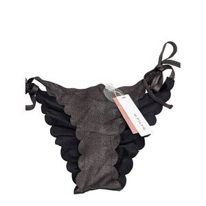 PilyQ Women Sterling Reversible Seamless Wave Tie Side Teeny Bikini Bottom L NWT